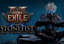 Path of Exile 2 Stonefist character seated on a rock beneath the game logo