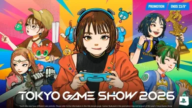Colorful PlayStation Store Tokyo Game Show 2026 promotional artwork showing anime-style characters playing games.