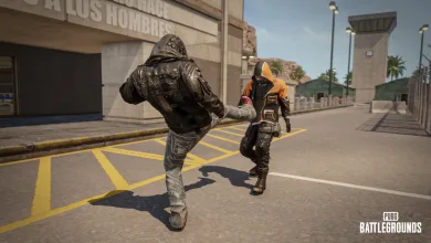 A PUBG: BATTLEGROUNDS player performs a kick against an opponent during Update 43.1 gameplay.