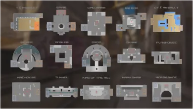 Rush battle arena layouts in Counter-Strike 2