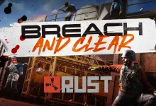 Rust Breach and Clear artwork showing survivors around an industrial compound
