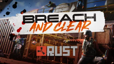 Rust Breach and Clear artwork showing survivors around an industrial compound