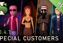 Schedule 1 v0.4.7 beta artwork showing four special customers in separate panels
