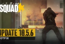Squad soldier aiming a rifle from a doorway during the 10.5.6 hotfix