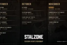 STALCRAFT: X fall season roadmap listing events scheduled from September through November