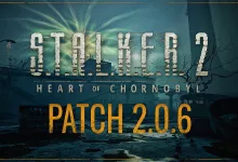 S.T.A.L.K.E.R. 2: Heart of Chornobyl Patch 2.0.6 graphic over a dark industrial Zone scene