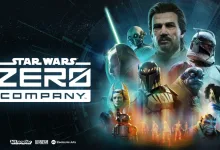 Promotional key art for Star Wars Zero Company showing a squad of characters against a starry background.