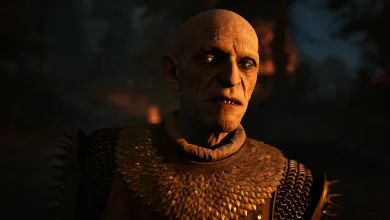 Brencis, a bald vampire antagonist, appears in The Blood of Dawnwalker