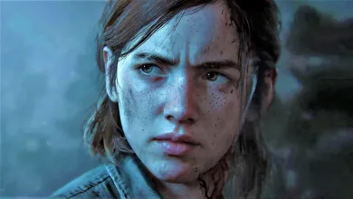 Ellie looks ahead with facial injuries in The Last of Us Part II