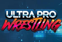 Ultra Pro Wrestling logo on a blue digital background