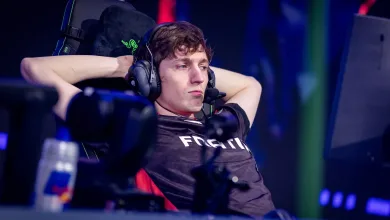 Boaster wearing a Fnatic jersey while seated at a gaming station during a VALORANT competition