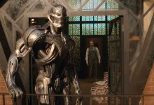 Ultron stands in the foreground while Vision appears behind him in VisionQuest.