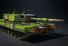 The Arjun Mk 1 main battle tank shown in War Thunder from a front three-quarter view
