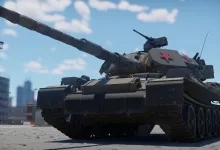 Type 74 Red Star tank with red star markings on its turret in War Thunder