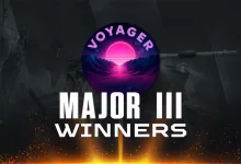 A War Thunder WTCS Major III winners graphic featuring the Voyager team logo above the tournament title