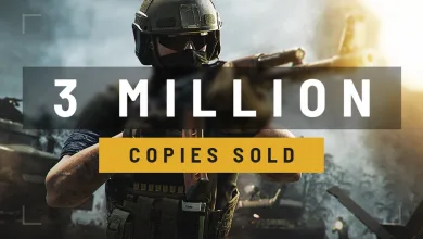 WARDOGS soldier stands in a battlefield scene beneath a graphic announcing three million copies sold.