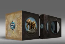 World of Warcraft: Forever Collector's Edition box opened to reveal a Dwarf and Bear statue