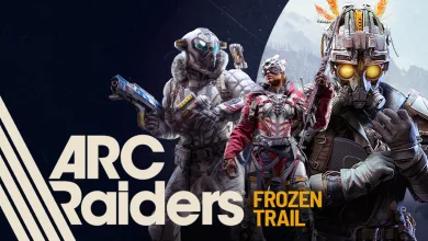 Three armored ARC Raiders characters stand against a snowy landscape.