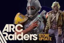 Two armored ARC Raiders characters holding weapons against a dark background.