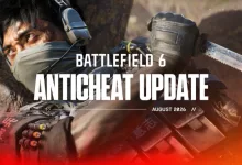 Battlefield 6 soldiers in combat gear with an August 2026 anticheat update title