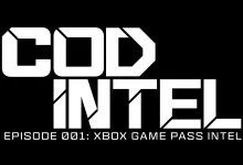White Call of Duty Intel lettering on black, with Episode 001: Xbox Game Pass Intel beneath it.