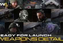 A collage of Modern Warfare 4 operators, firearms, and equipment.