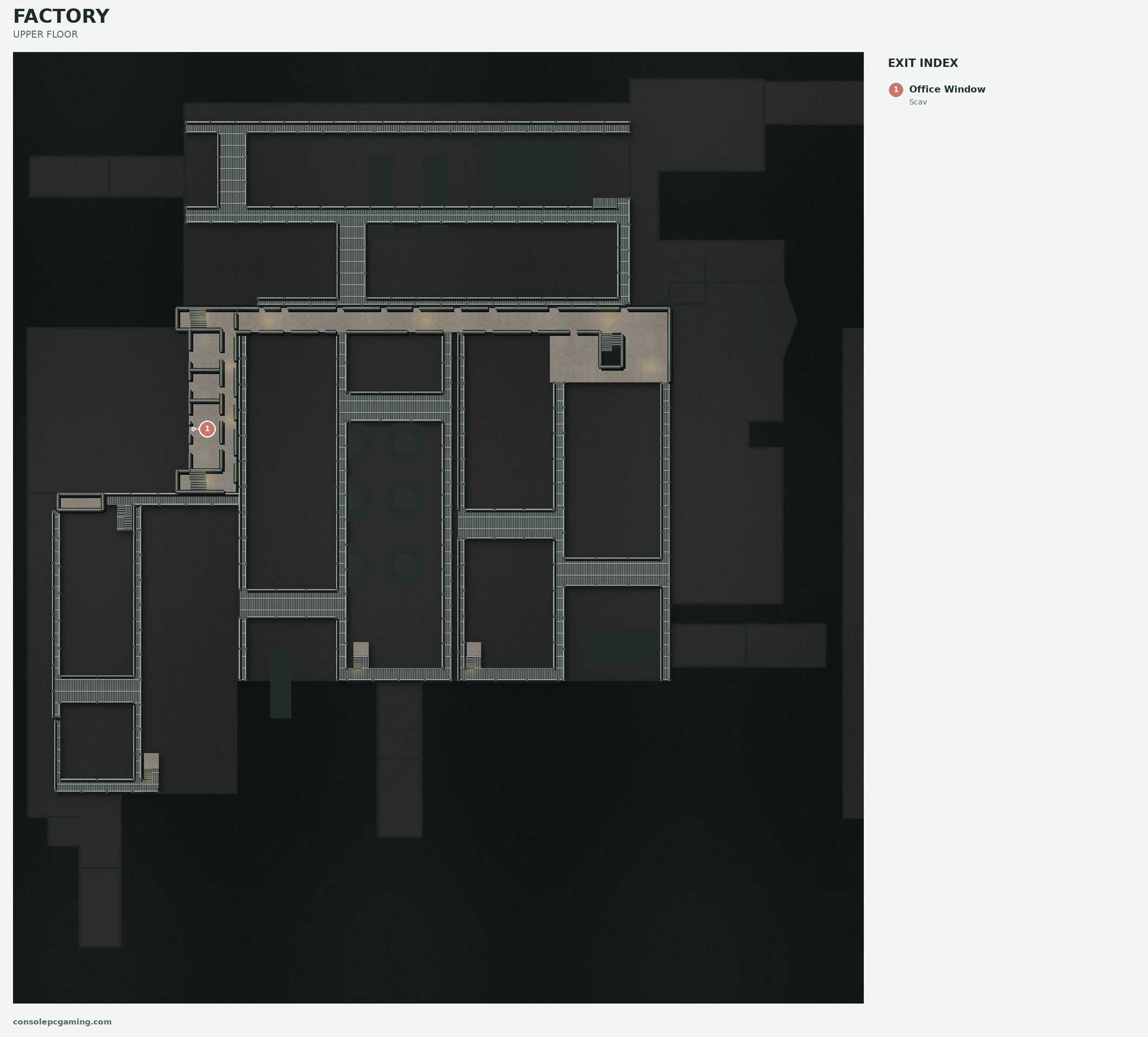 Factory illustrated extraction map: upper floor.