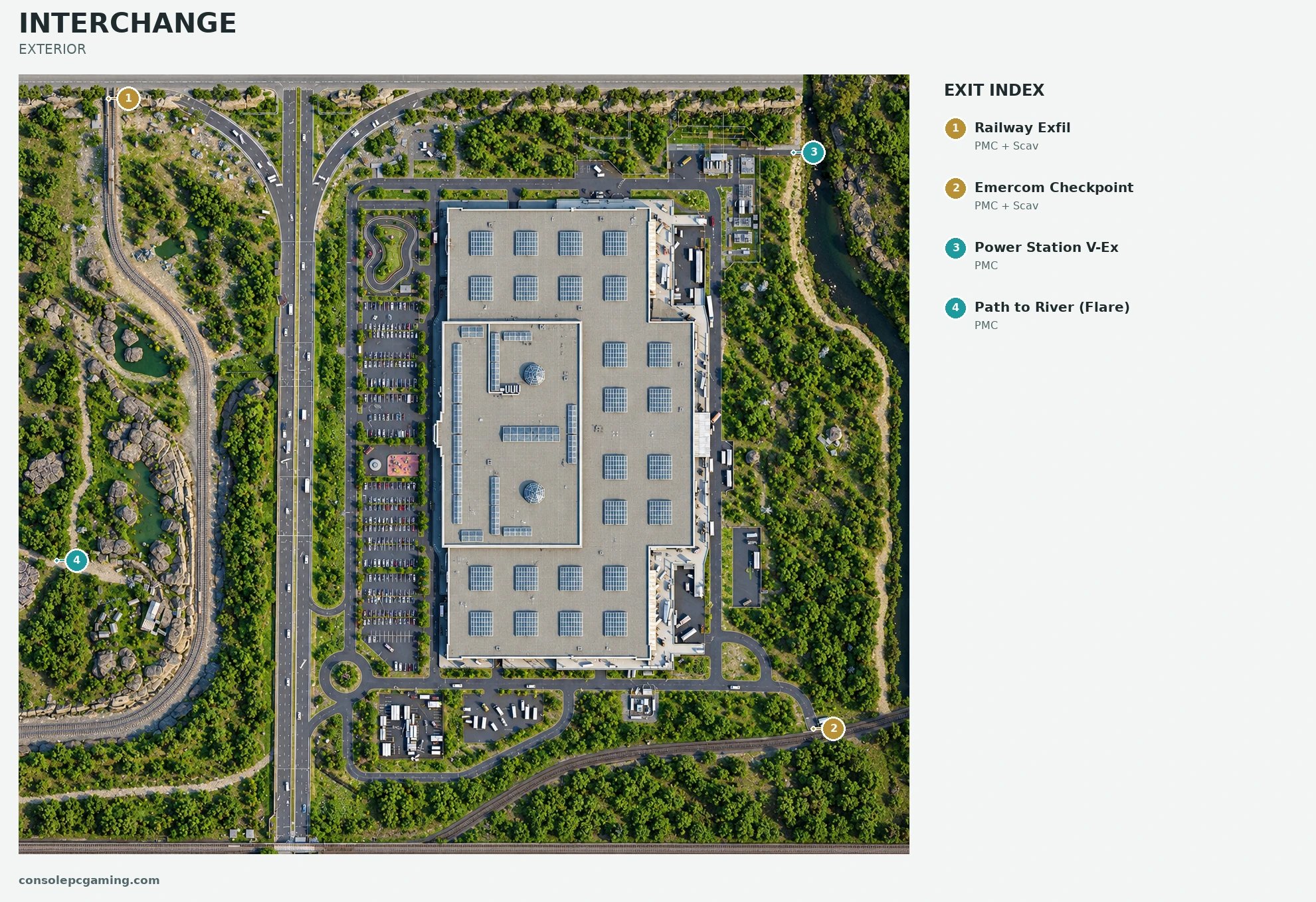 Interchange illustrated extraction map: exterior.