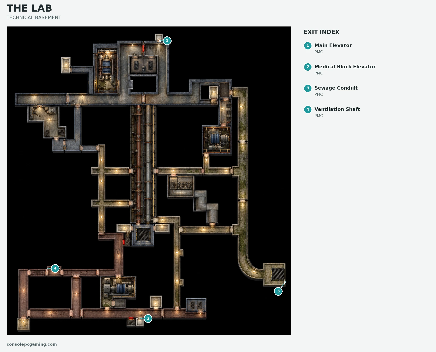 The Lab illustrated extraction map: technical basement.