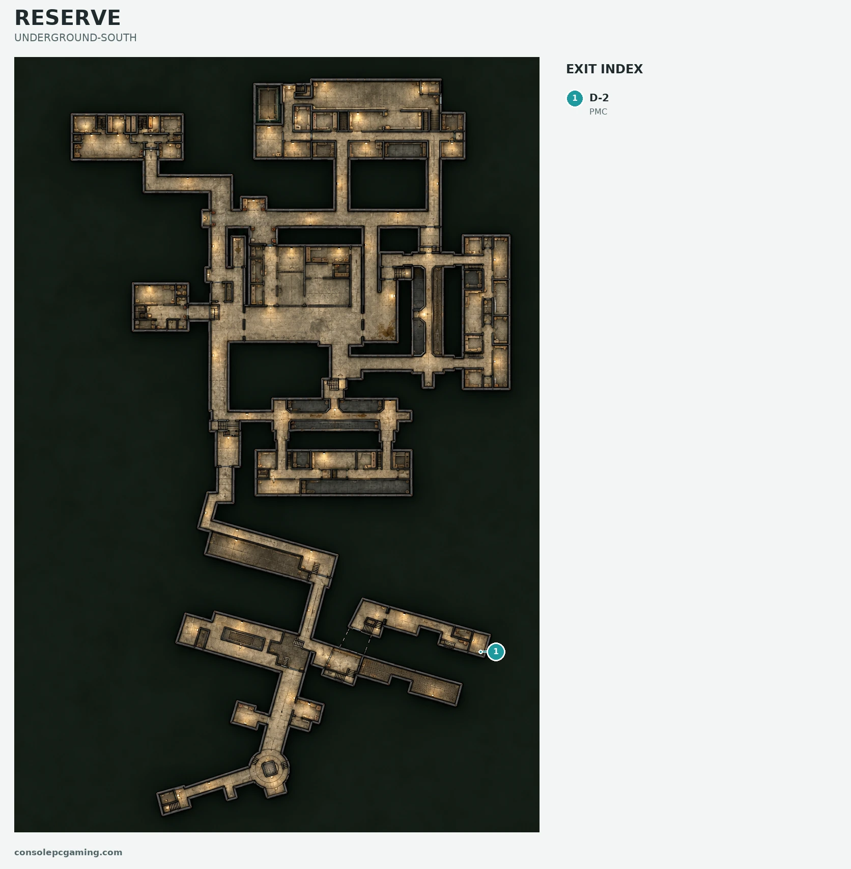 Reserve illustrated extraction map: underground-south.