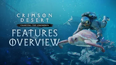 A diver riding a sea turtle underwater in Crimson Desert’s Charting the Unknown expansion.