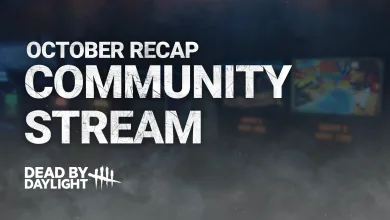 October community stream recap graphic for Dead by Daylight