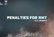 Delta Force and G.T.I. Security logos above a notice about penalties for real-money trading.