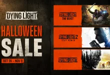 Halloween Sale graphic showing Dying Light: The Beast, Dying Light 2: Stay Human, and Dying Light with sale dates Oct. 26–Nov. 9.
