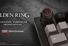 The sculpted Alexander Warrior Jar keycap is mounted on a keyboard.