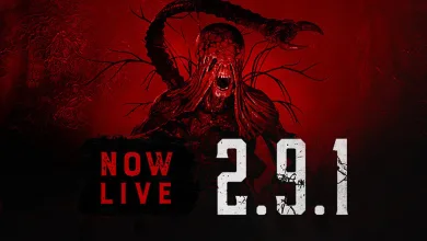 A grotesque figure against a red background beside the words “Now Live 2.9.1.”