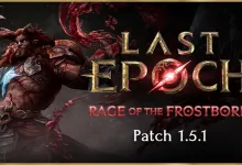 Last Epoch Patch 1.5.1 graphic showing a red-armored Frostborn character beside the game logo.