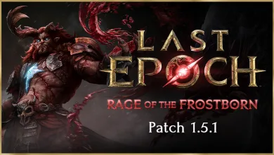 Last Epoch Patch 1.5.1 graphic showing a red-armored Frostborn character beside the game logo.