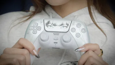 Lisa Limited Edition DualSense controller held in both hands