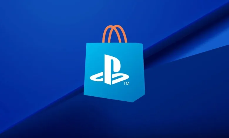 PlayStation Store shopping-bag icon against a blue background, illustrating the Store's monetization plans.