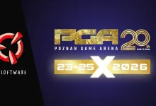 Poznań Game Arena 2026 graphic with the SCS Software logo and event dates, October 23–25.