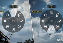 Two in-game message radial menus show vehicle and movement requests against a cloudy sky.