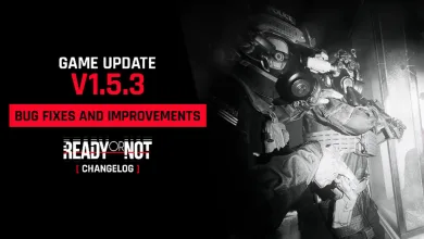 A Ready or Not SWAT operator in the official v1.5.3 update graphic.