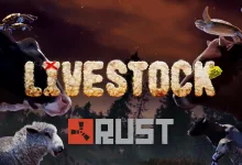 Rust LIVESTOCK artwork showing cows and sheep among other animals