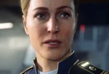 Close-up of a uniformed officer from Squadron 42.
