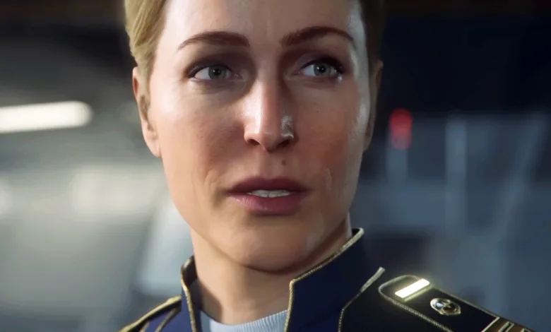 Close-up of a uniformed officer from Squadron 42.