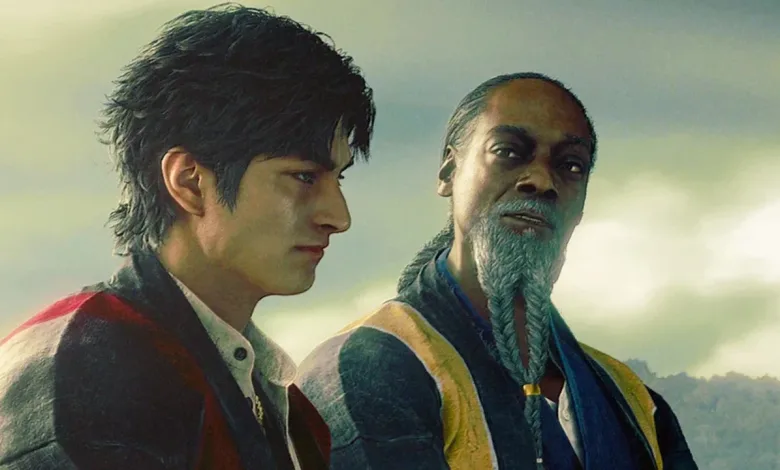 Makoto Daito stands beside Orpheus in Stranger Than Heaven.