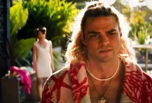 Jason Momoa in a sunlit outdoor scene from the Street Fighter movie.