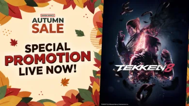 Tekken 8 character artwork beside an Autumn Sale special-promotion message.