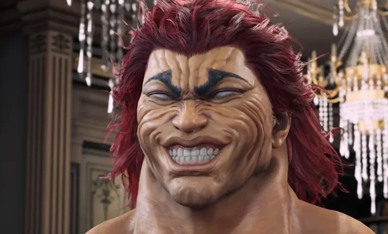 Close-up of red-haired Yujiro smiling in an ornate interior.